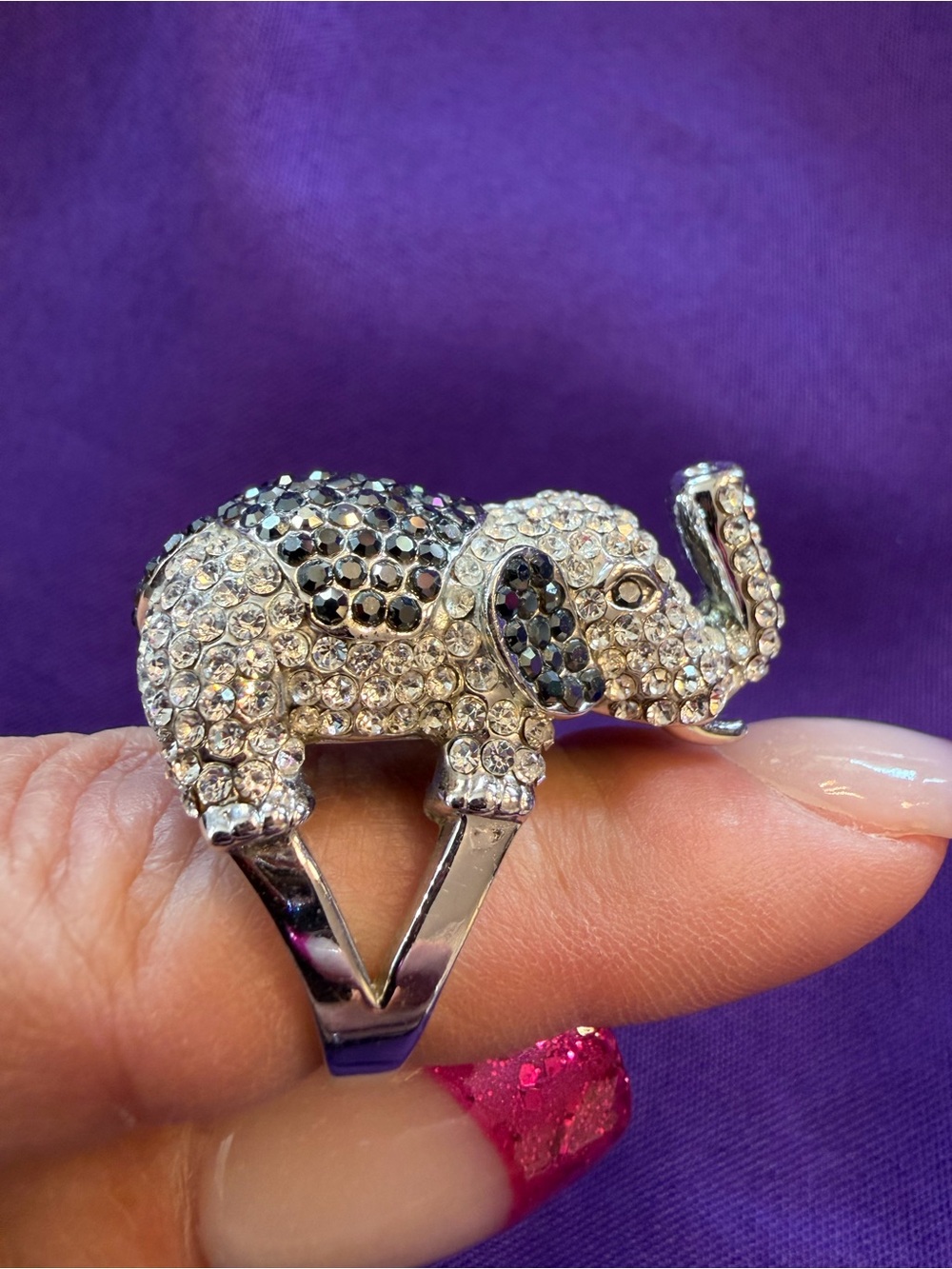 Park Lane Raja Elephant Ring Size 8 Retired Rhinestone Statement Ring